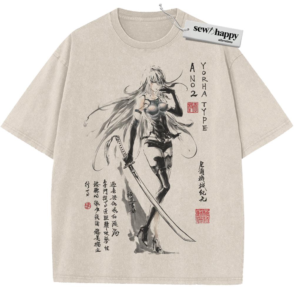 Wash Tee A2 Shirt, NieR:Automata Shirt, Game Shirt, Vintage T-Shirt