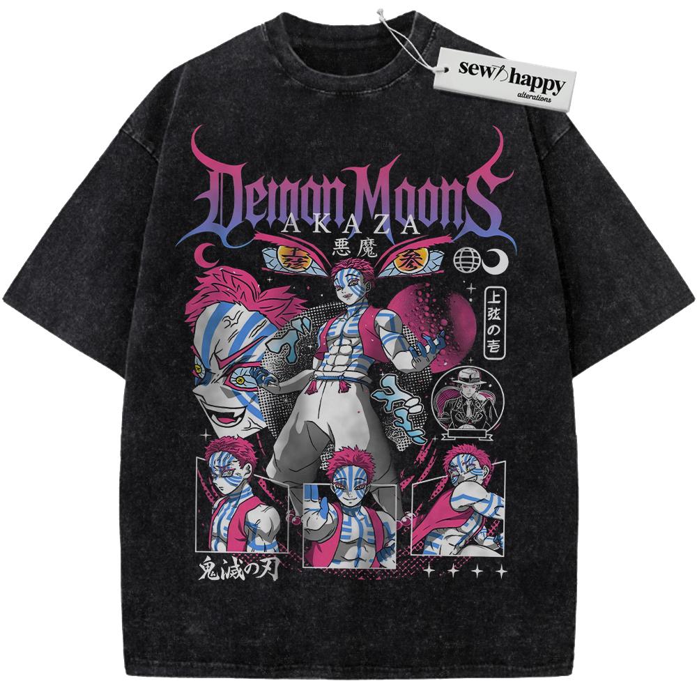 Wash Tee Akaza Shirt, Demon Slayer Shirt, Anime Shirt, Vintage T-Shirt Wash Tee Akaza Shirt, Demon Slayer Shirt, Anime Shirt, Vintage T-Shirt - Image 1