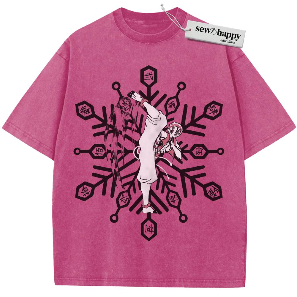 Wash Tee Akaza Shirt, Demon Slayer Shirt, Anime Shirt, Vintage T-Shirt