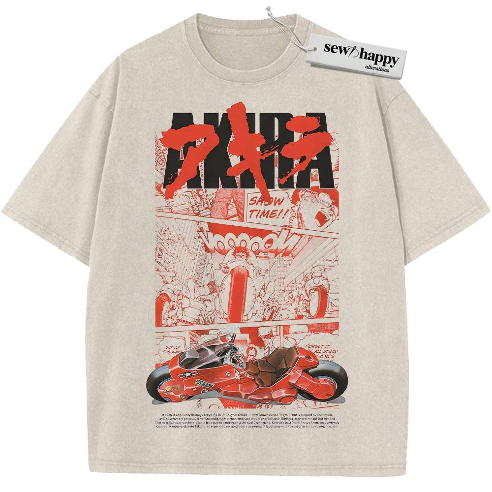 Wash Tee Akira Shirt, Anime Shirt, Vintage T-Shirt