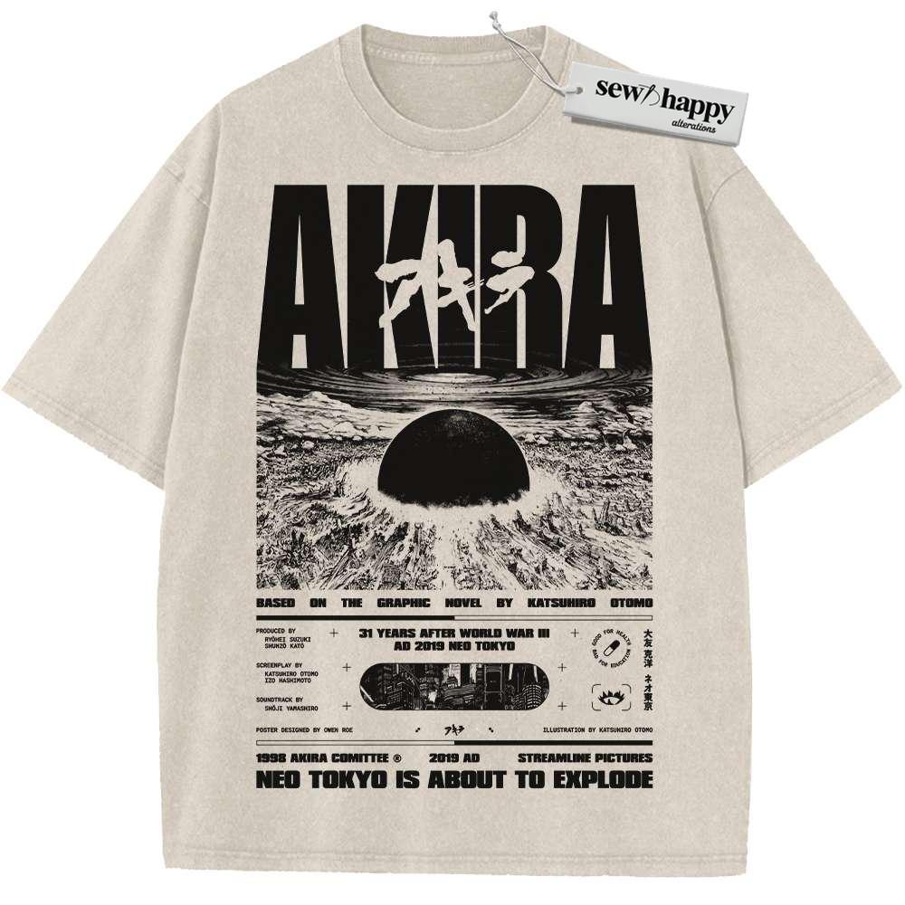 Wash Tee Akira Shirt, Anime Shirt, Vintage T-Shirt