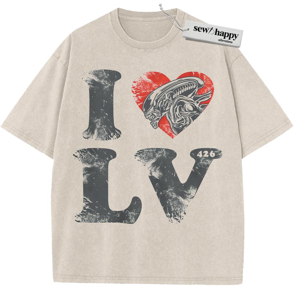 Wash Tee Alien vs Predator Shirt, Movie Shirt, Vintage Tee