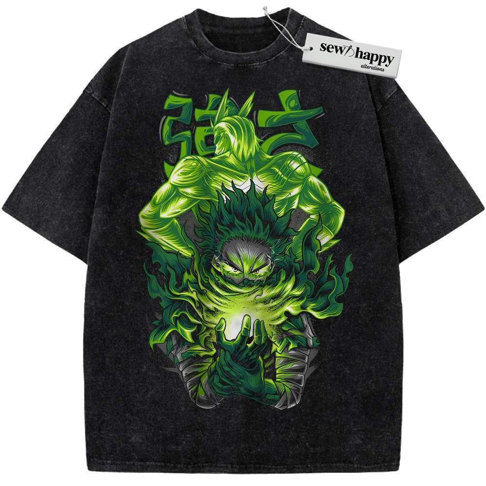 Wash Tee All Might Shirt, Deku Shirt, Izuku Midoriya Shirt, MHA Shirt, Anime Shirt, Vintage Tee