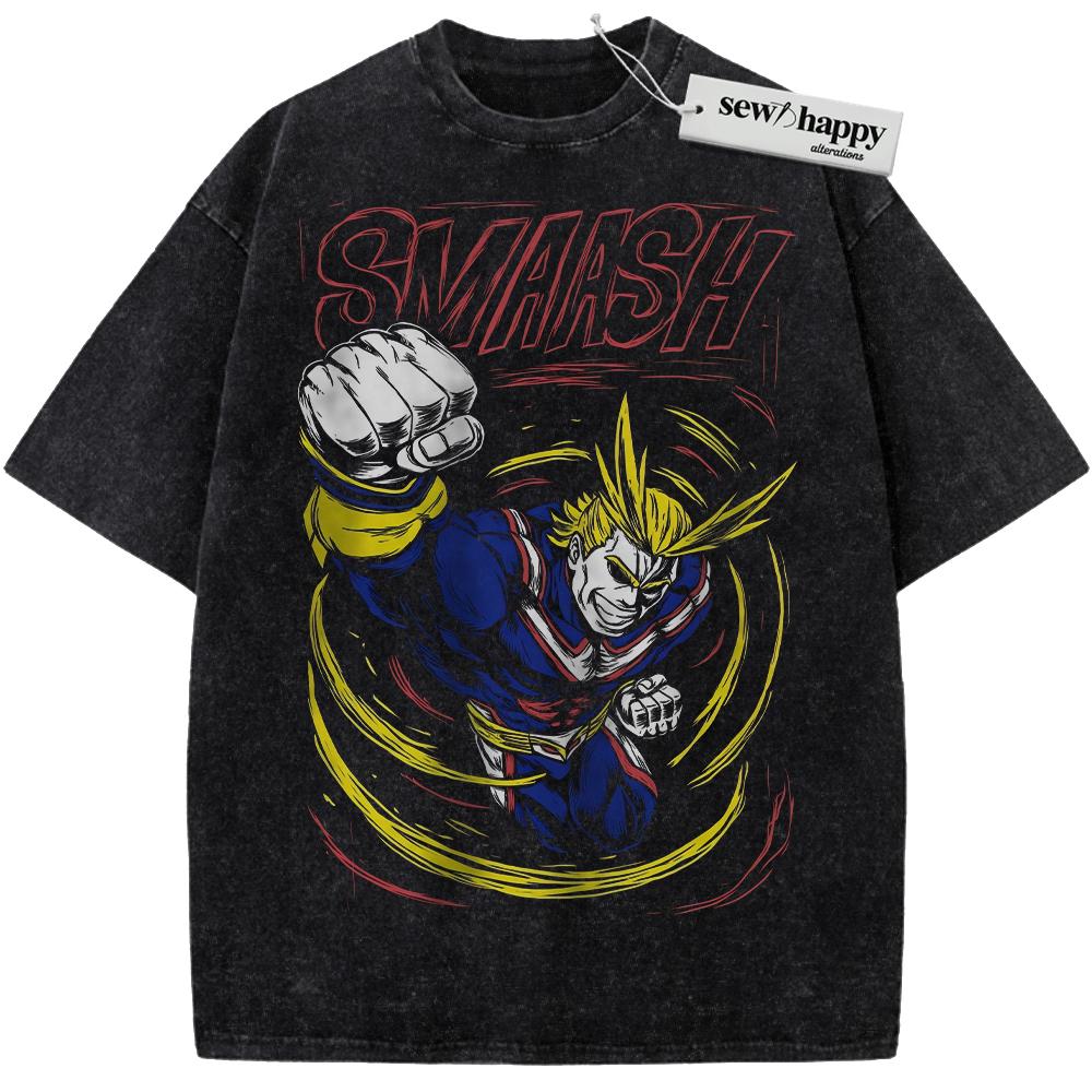 Wash Tee All Might Shirt, Toshinori Yagi Shirt, MHA Shirt, Anime Shirt, Vintage T-Shirt
