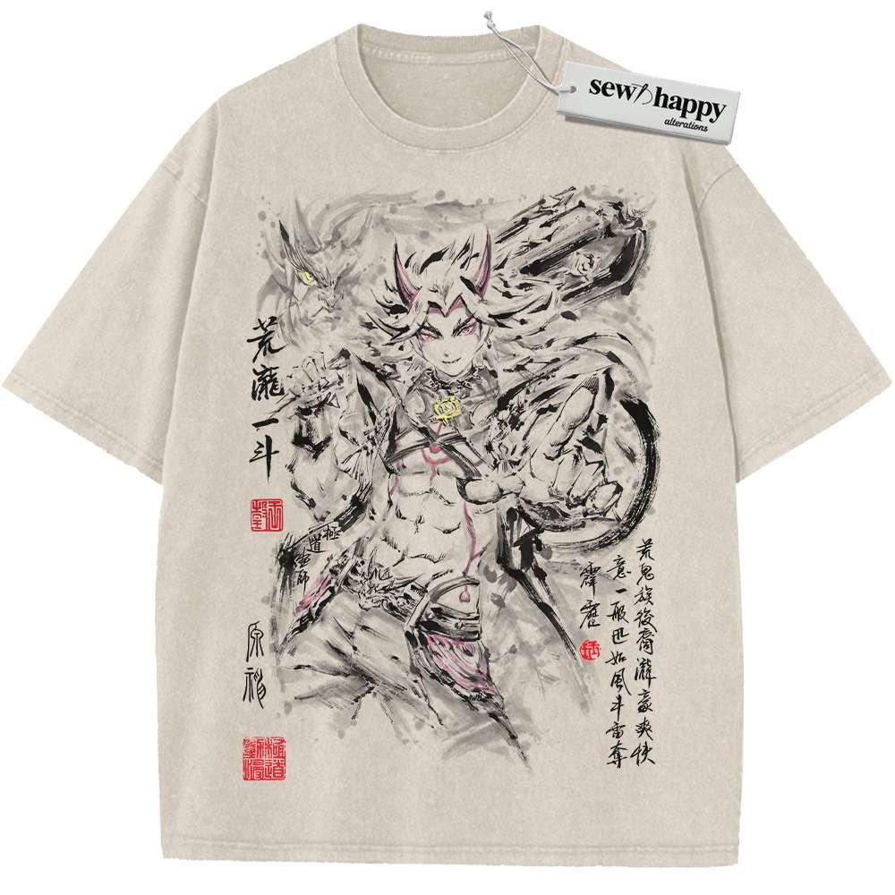 Wash Tee Arataki Itto Shirt, Genshin Impact Shirt, Game Shirt, Vintage Tee