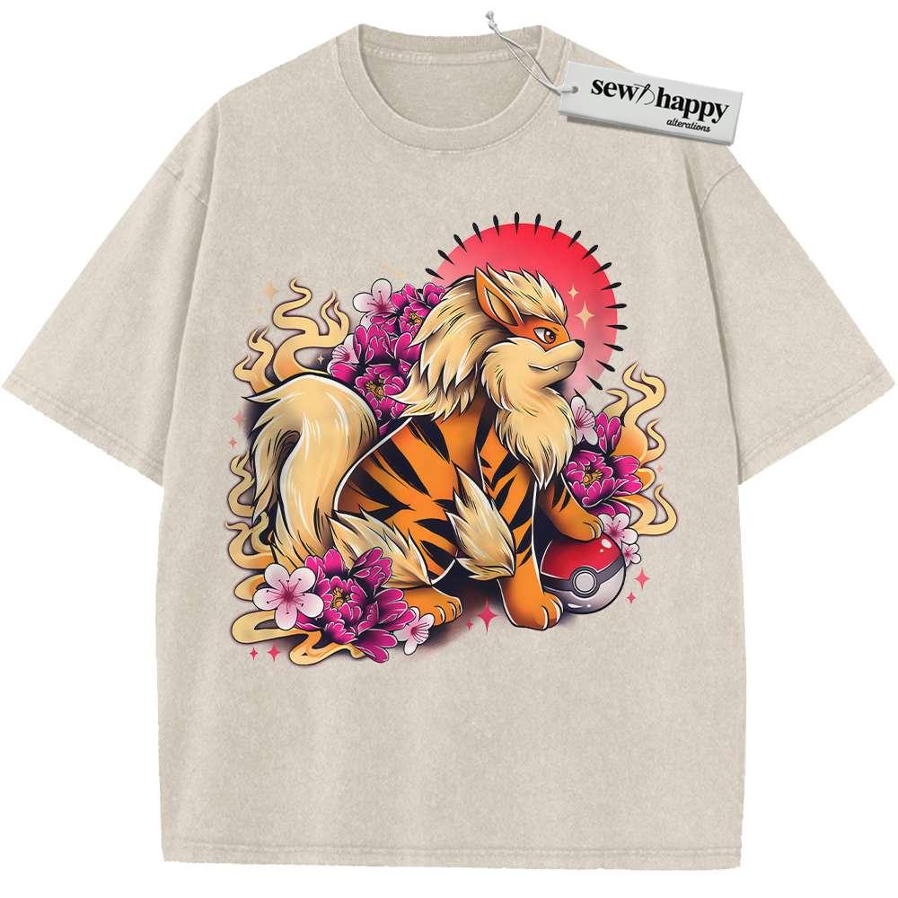 Wash Tee Arcanine Shirt, Pokemon shirt, Anime Shirt, Vintage T-Shirt