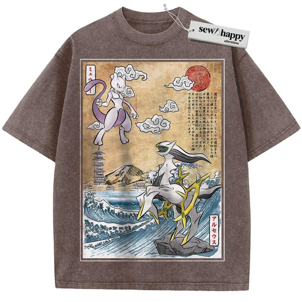 Wash Tee Arceus vs Mewtwo Shirt, Pokemon shirt, Anime Shirt, Vintage Tee