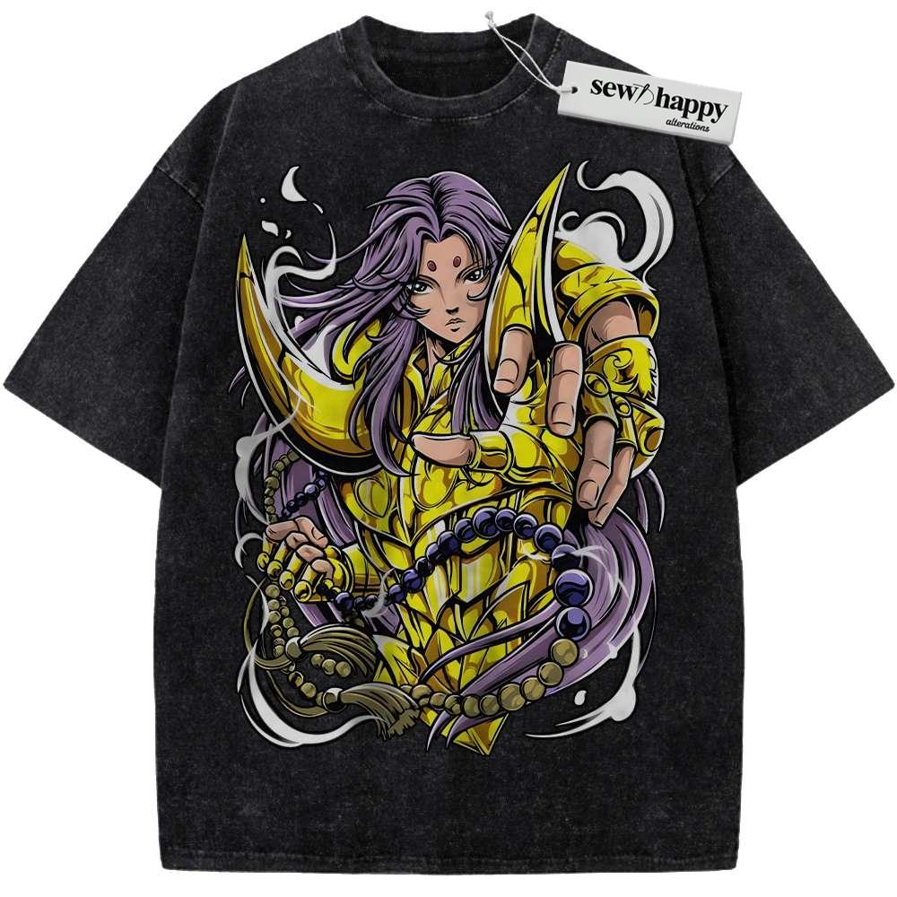 Wash Tee Aries Mu Shirt, Saint Seiya Shirt, Anime Shirt, Vintage Tee