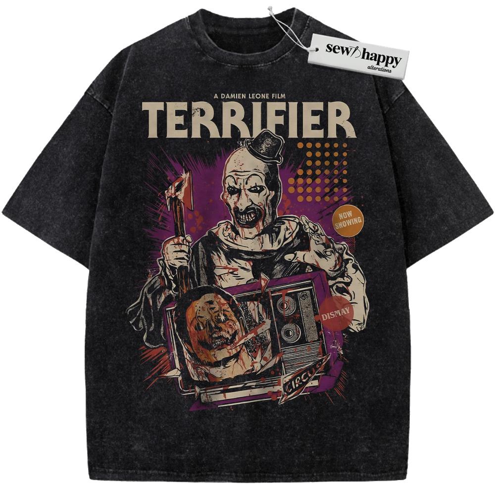 Wash Tee Art the Clown Shirt, Terrifier Shirt, Horror Movie Shirt, Vintage Tee