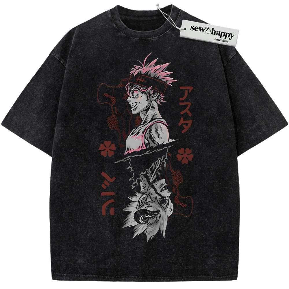 Wash Tee Asta Shirt, Black Clover Shirt, Anime Shirt, Vintage T-Shirt Wash Tee Asta Shirt, Black Clover Shirt, Anime Shirt, Vintage T-Shirt - Image 1