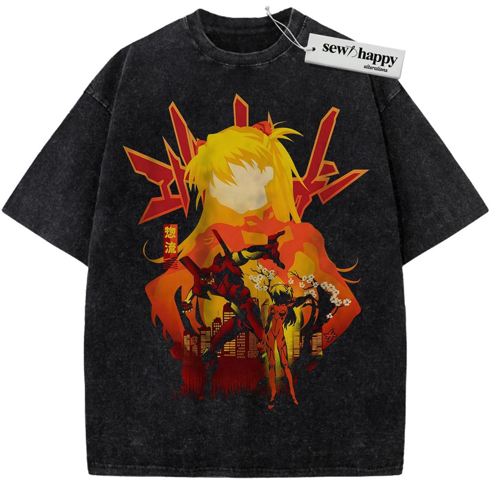Wash Tee Asuka Langley Sohryu Shirt, Neon Genesis Evangelion Shirt, Anime Shirt, Vintage Tee
