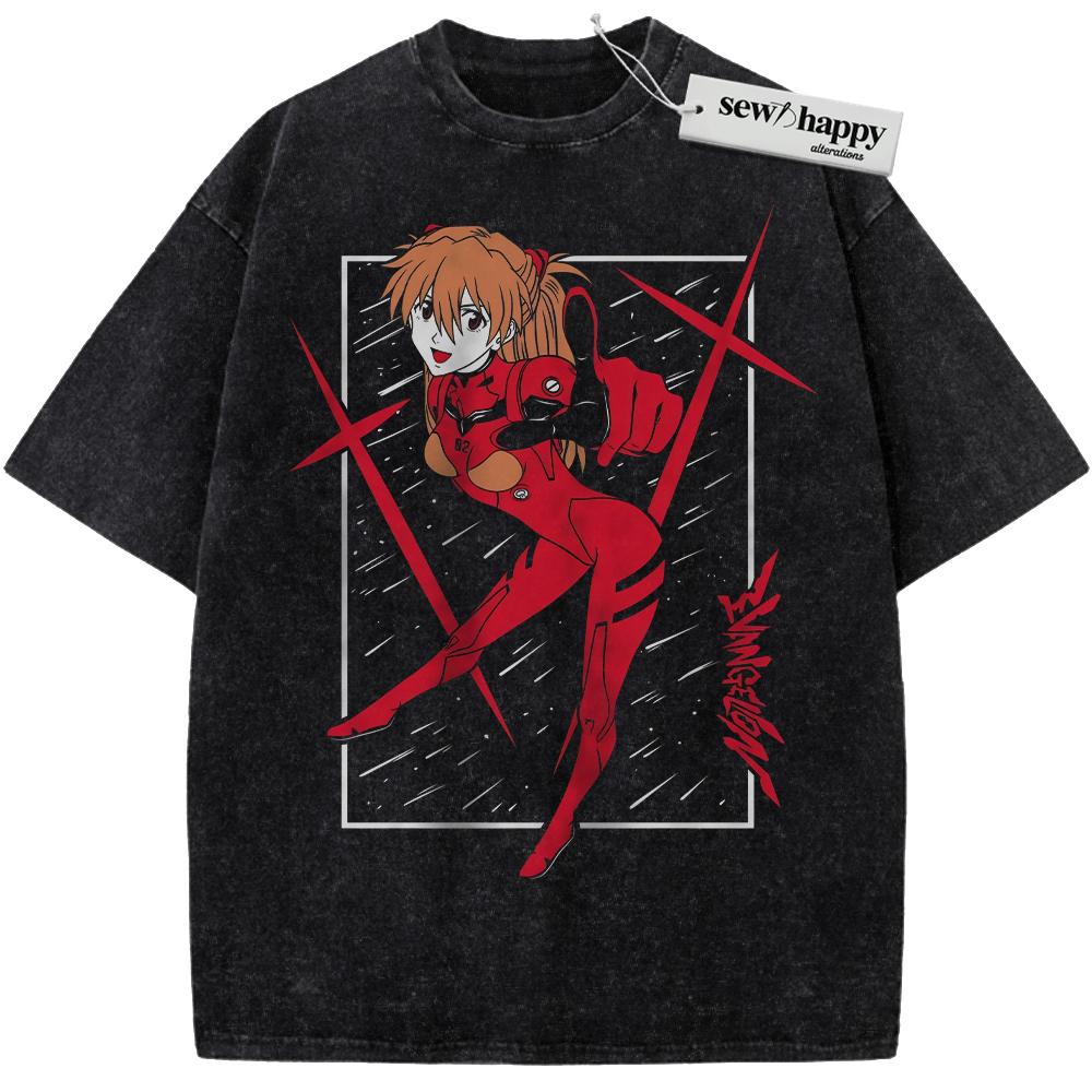 Wash Tee Asuka Langley Soryu Shirt, Neon Genesis Evangelion Shirt, Anime Shirt, Vintage T-Shirt