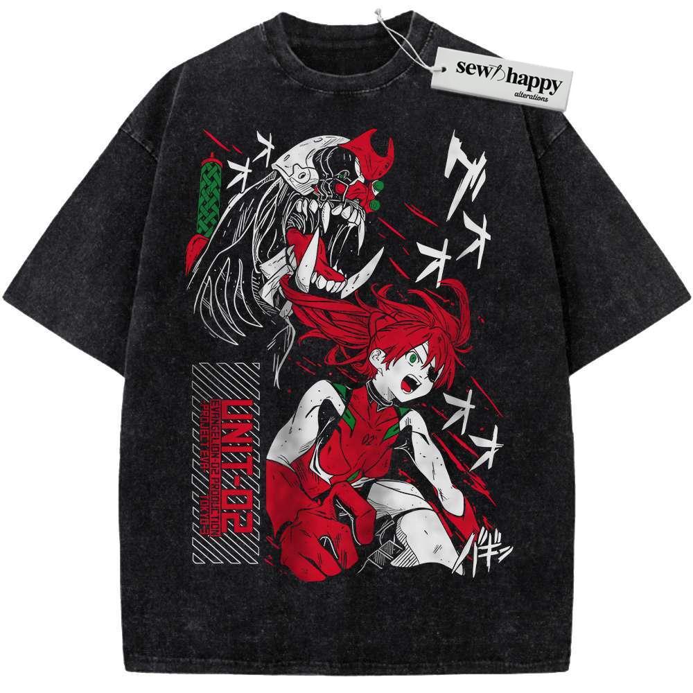 Wash Tee Asuka Langley Soryu Shirt, Neon Genesis Evangelion Shirt, Anime Shirt, Vintage Tee