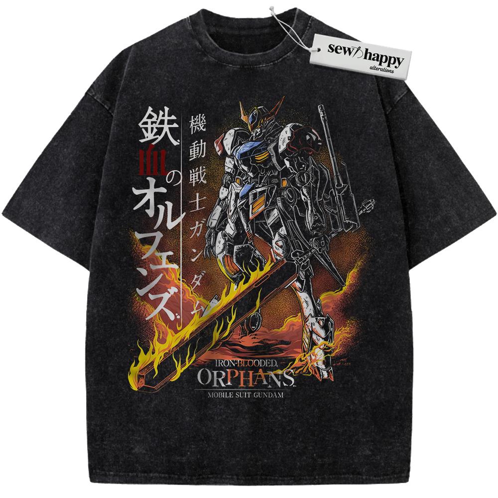 Wash Tee ASW-G-08 Gundam Barbatos Shirt, Gundam Shirt, Anime Shirt, Vintage Tee