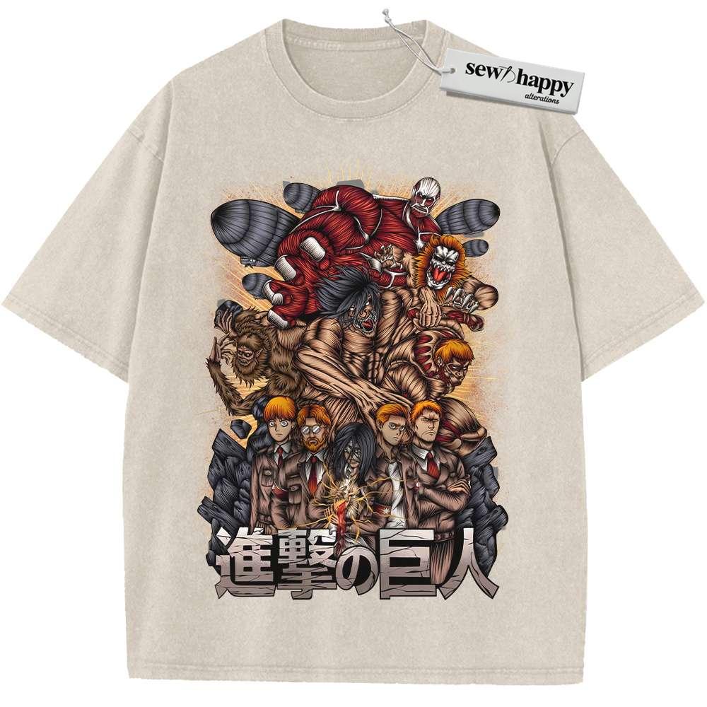 Wash Tee Attack On Titan Shirt, AOT Shirt, Anime Shirt, Vintage Tee