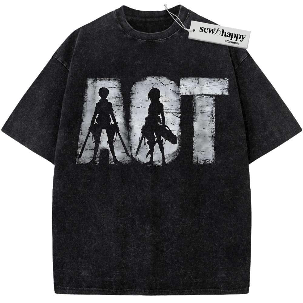 Wash Tee Attack On Titan Shirt, AOT Shirt, Anime Shirt, Vintage Tee