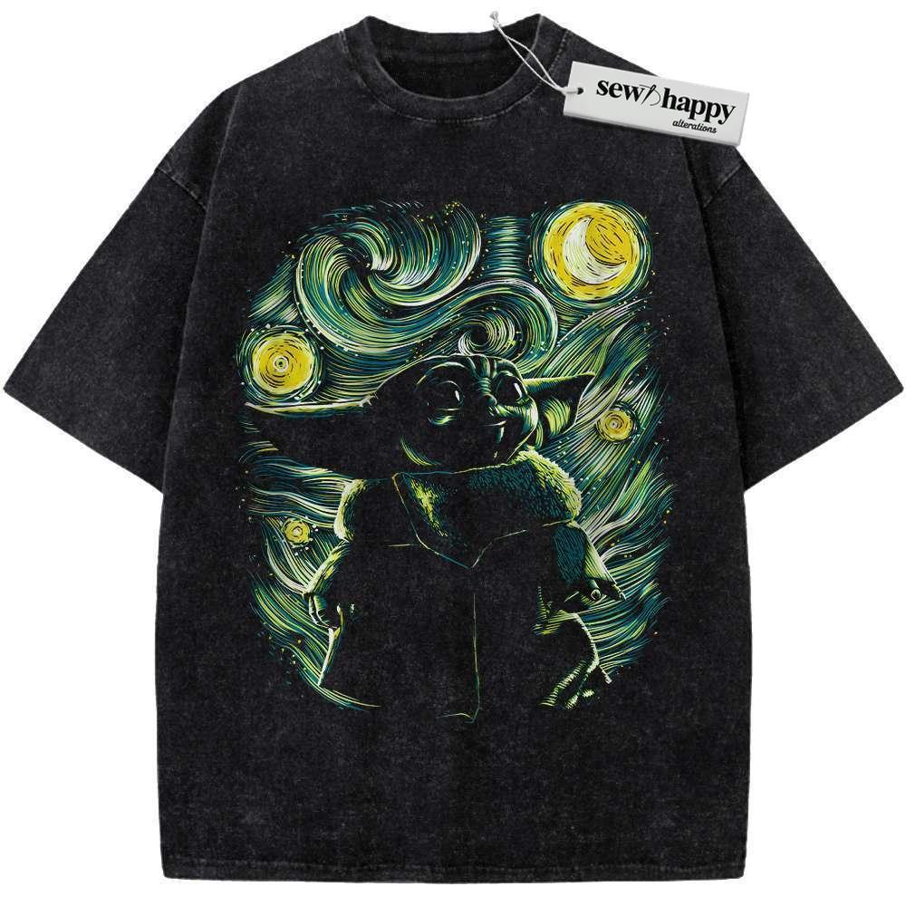 Wash Tee Baby Yoda Shirt, Din Grogu Shirt, Star Wars Shirt, Movie Shirt, Vintage T-Shirt