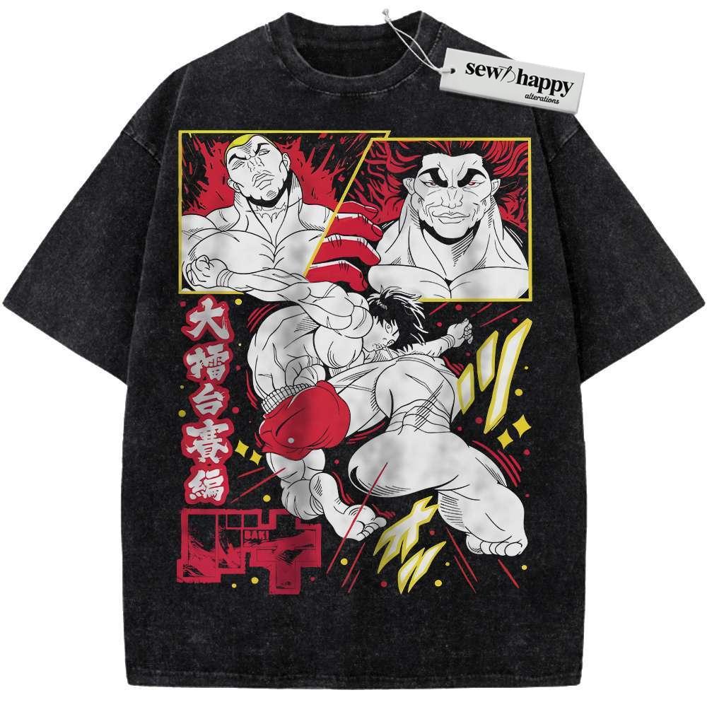 Wash Tee Baki Shirt, Anime Shirt, Vintage T-Shirt