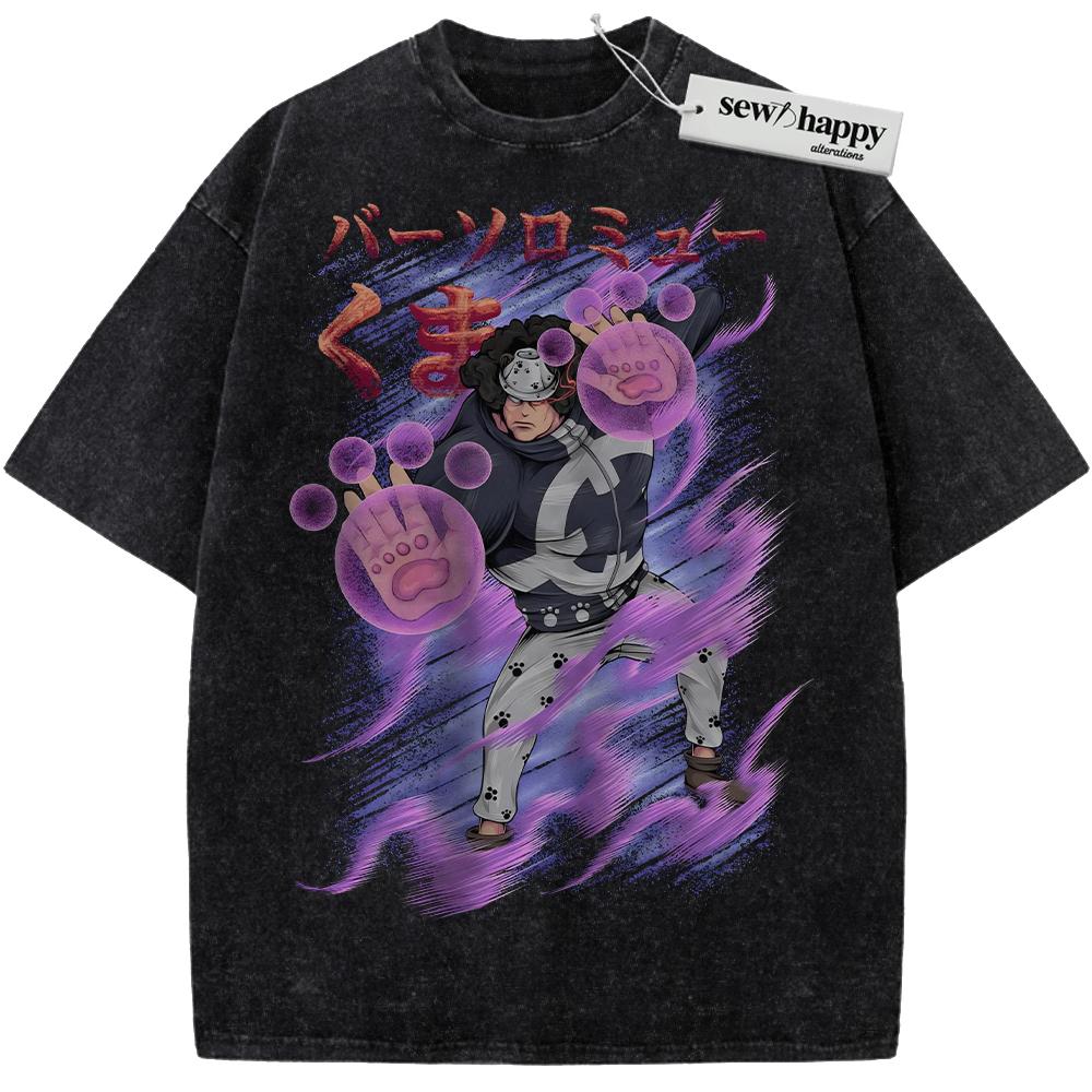Wash Tee Bartholomew Kuma Shirt, One Piece Shirt, Anime Shirt, Vintage Tee