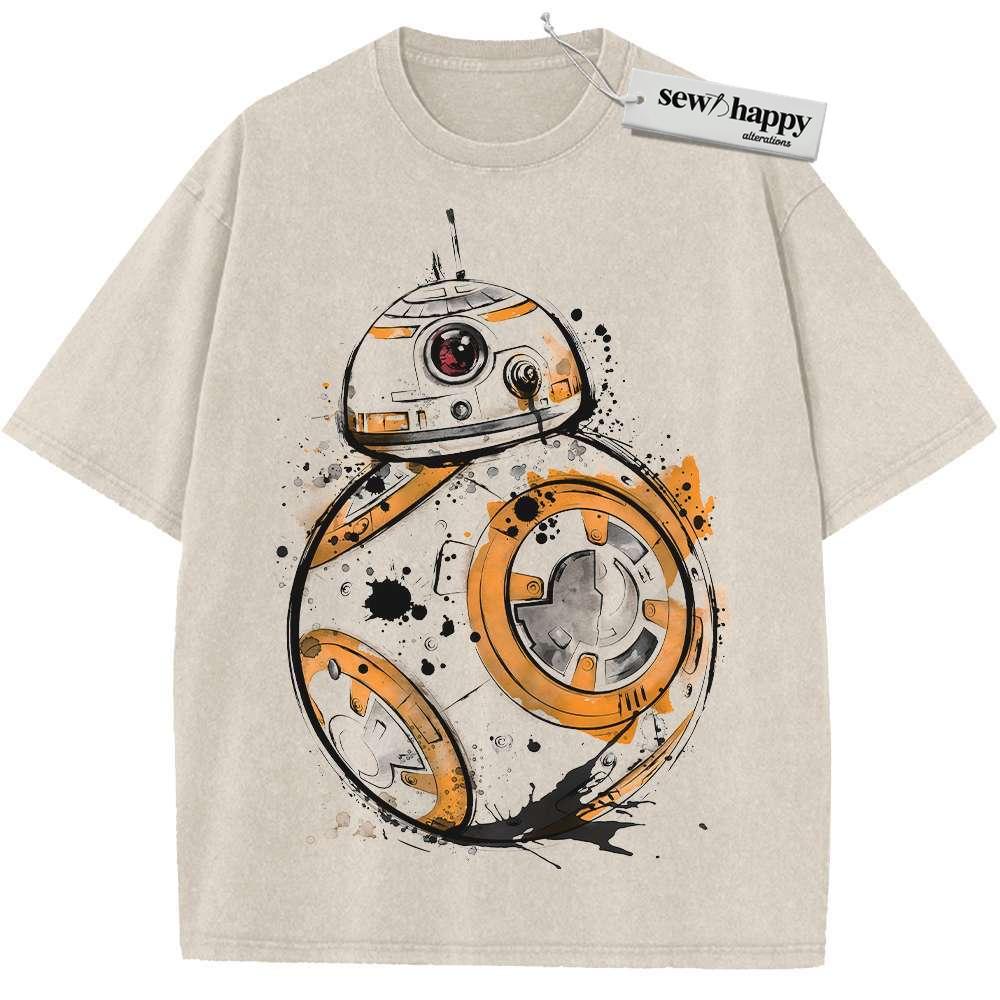 Wash Tee BB-8 Shirt, Star Wars Shirt, Movie Shirt, Vintage Tee