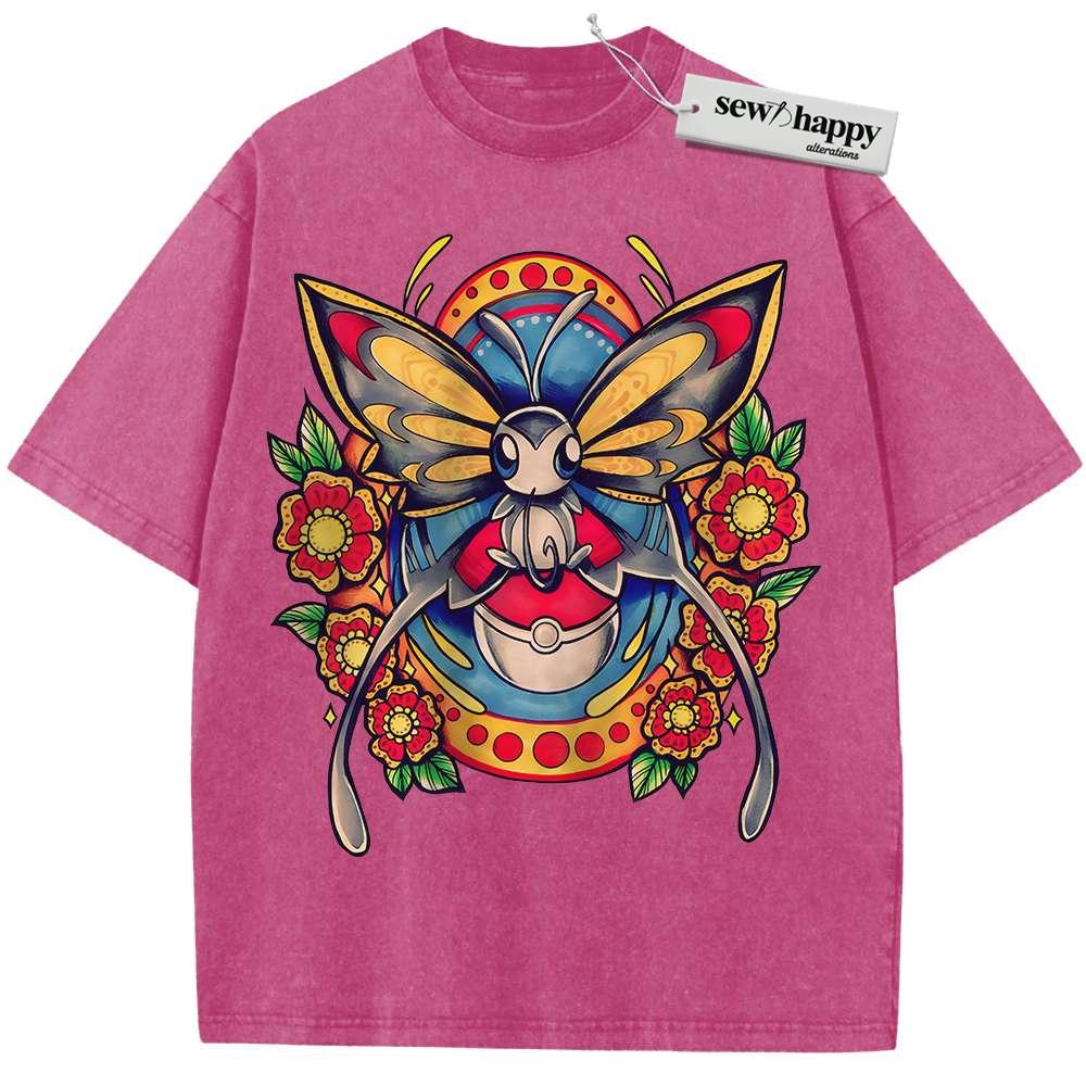 Wash Tee Beautifly Shirt, Pokemon shirt, Anime Shirt, Vintage T-Shirt
