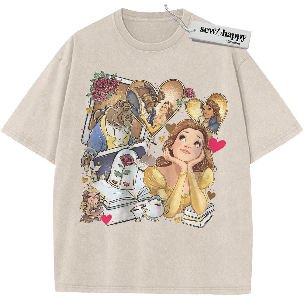 Wash Tee Beauty and the Beast Shirt, Animated Shirt, Vintage T-Shirt