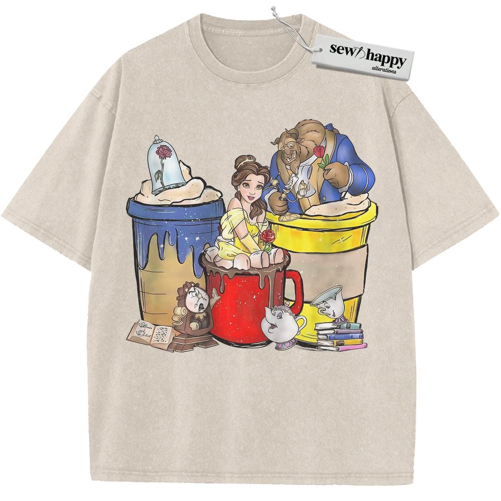 Wash Tee Beauty and the Beast Shirt, Animated Shirt, Vintage T-Shirt Wash Tee Beauty and the Beast Shirt, Animated Shirt, Vintage T-Shirt - Image 1