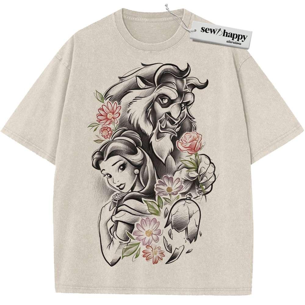 Wash Tee Beauty and the Beast Shirt, Animated Shirt, Vintage Tee
