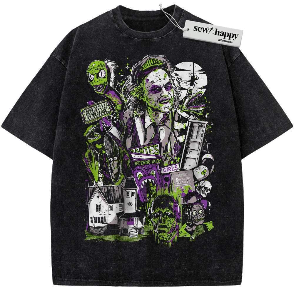 Wash Tee Beetlejuice Shirt, Halloween Shirt, Horror Movie Shirt, Vintage T-Shirt