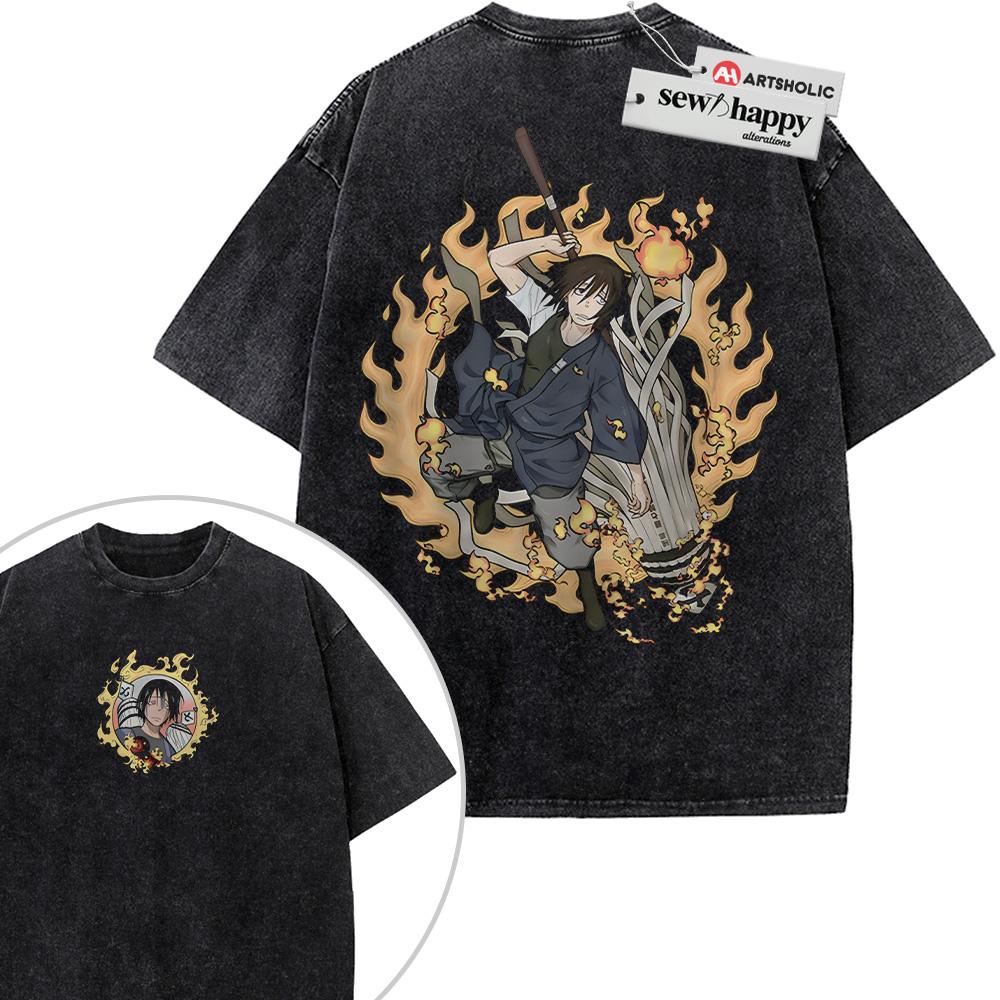 Wash Tee Benimaru Shinmon Shirt, Fire Force Shirt, Anime Shirt, Vintage T-Shirt 2-Sided