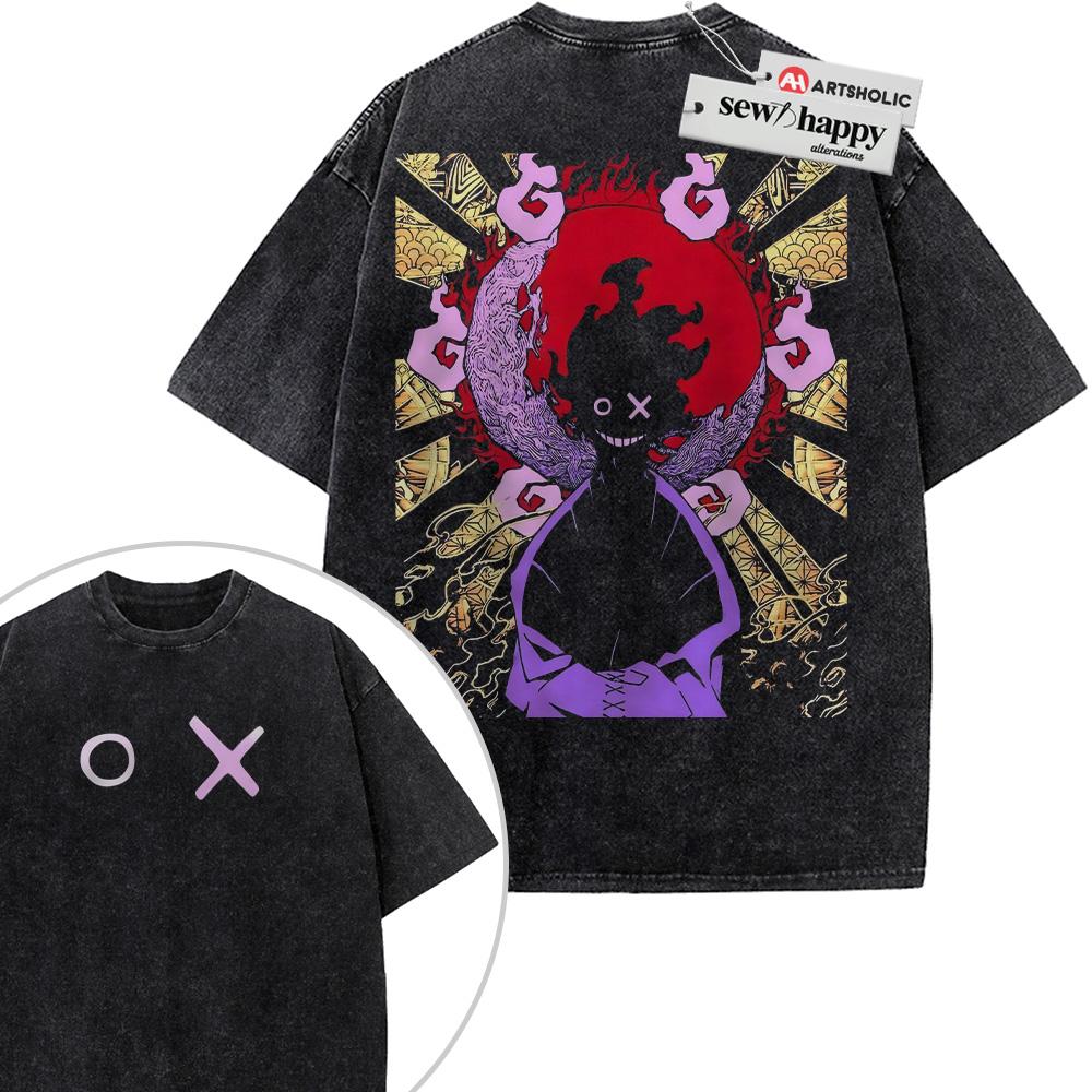 Wash Tee Benimaru Shinmon Shirt, Fire Force Shirt, Anime Shirt, Vintage T-Shirt 2-Sided Wash Tee Benimaru Shinmon Shirt, Fire Force Shirt, Anime Shirt, Vintage T-Shirt 2-Sided - Image 1