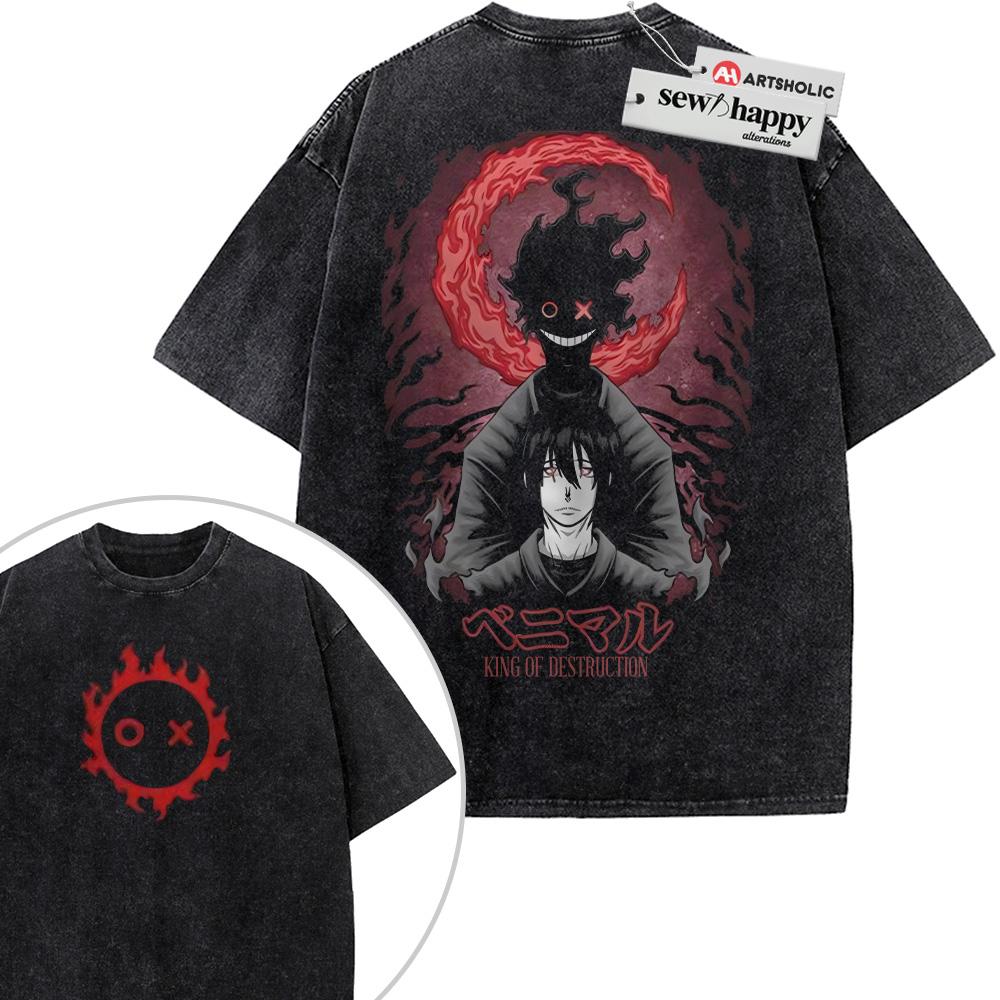 Wash Tee Benimaru Shinmon Shirt, Fire Force Shirt, Anime Shirt, Vintage T-Shirt 2-Sided