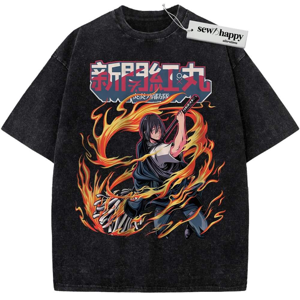 Wash Tee Benimaru Shinmon Shirt, Fire Force Shirt, Anime Shirt, Vintage T-Shirt