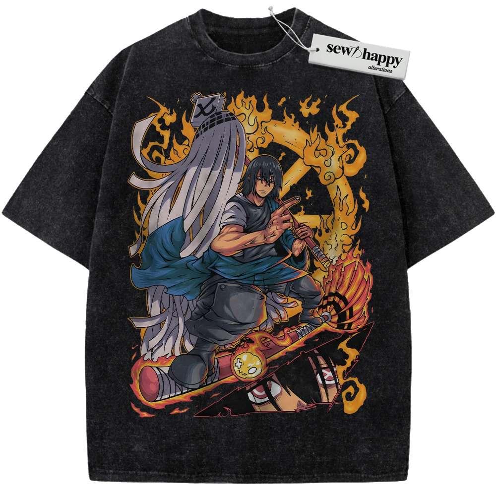 Wash Tee Benimaru Shinmon Shirt, Fire Force Shirt, Anime Shirt, Vintage T-Shirt
