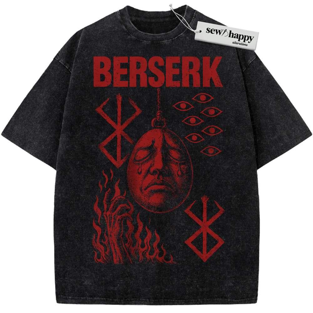 Wash Tee Berserk Shirt, Anime Shirt, Vintage T-Shirt