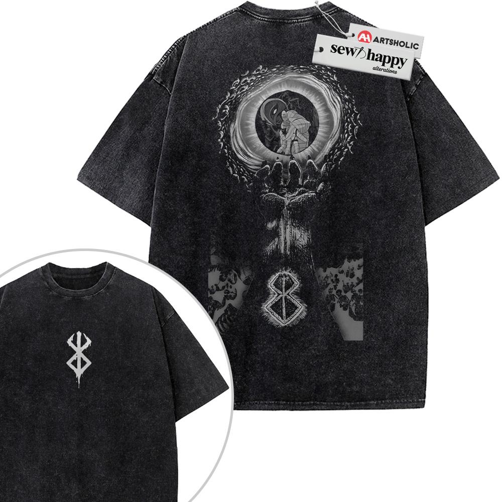 Wash Tee Berserk Shirt, Anime Shirt, Vintage Tee 2-Sided