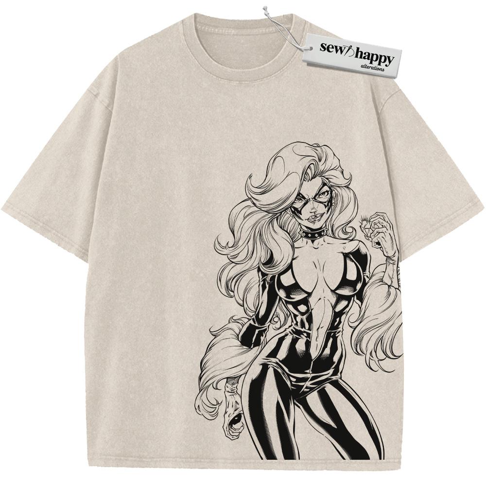 Wash Tee Black Cat Shirt, Marvel Comics Shirt, Vintage T-Shirt