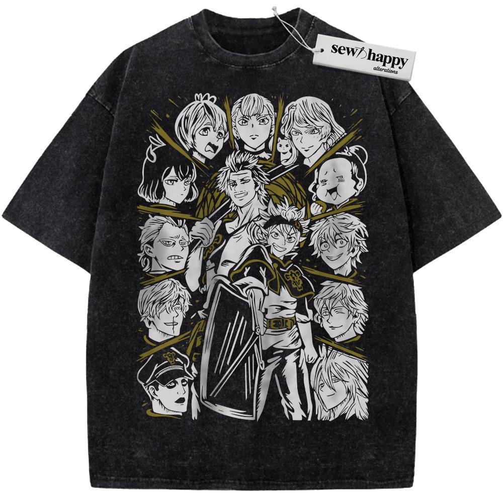 Wash Tee Black Clover Shirt, Anime Shirt, Vintage T-Shirt