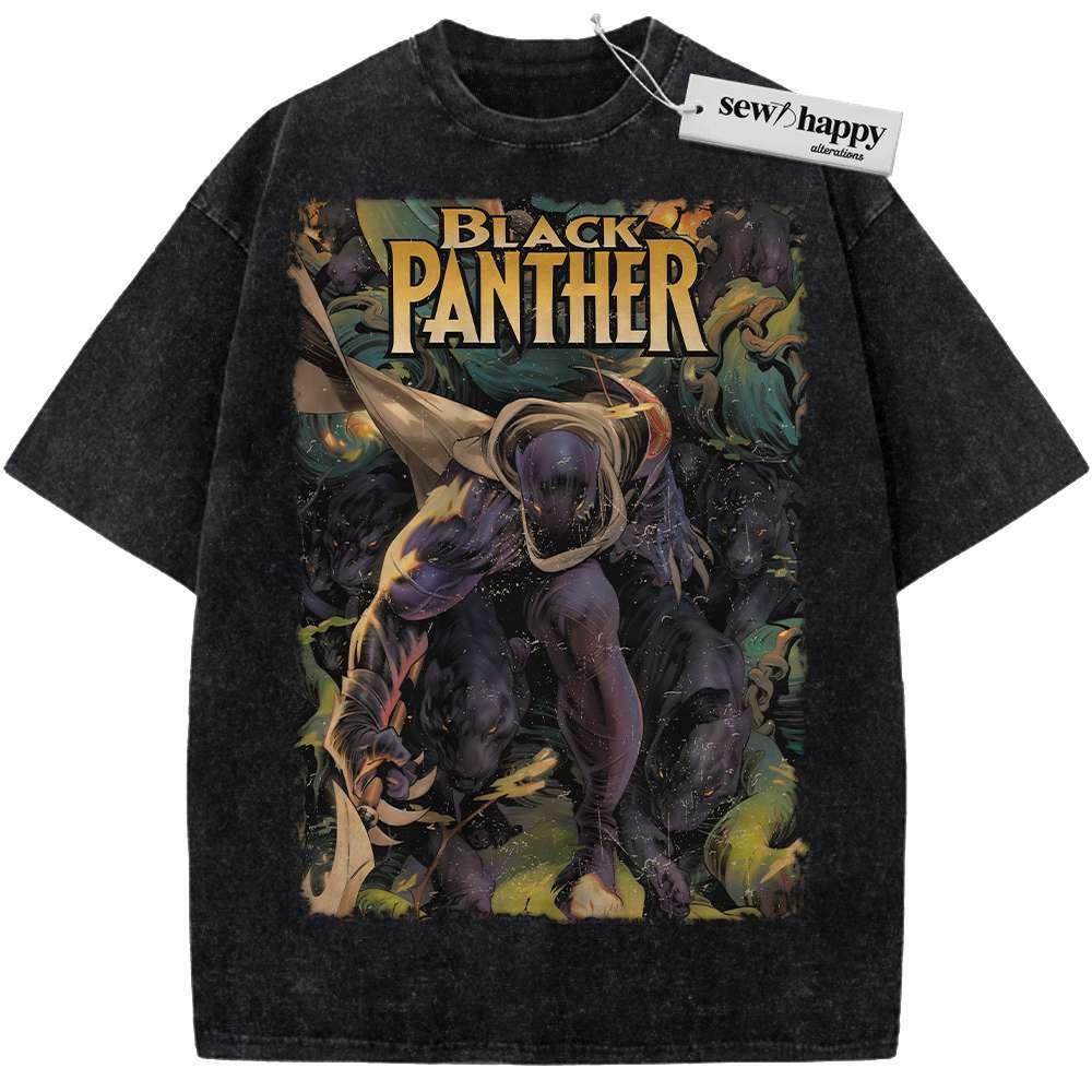 Wash Tee Black Panther Shirt, Marvel Comics Shirt, Vintage Tee