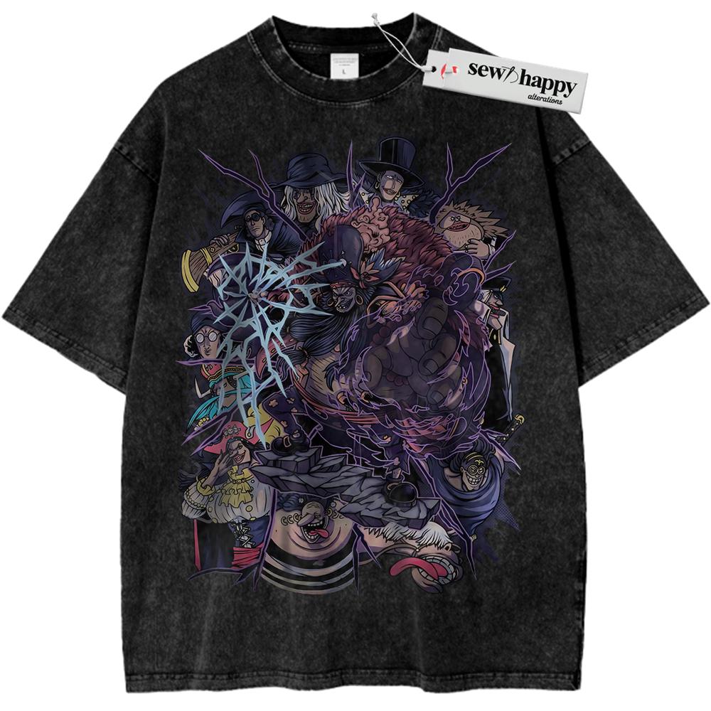 Wash Tee Blackbeard Pirates Shirt, One Piece Shirt, Anime Shirt, Vintage T-Shirt