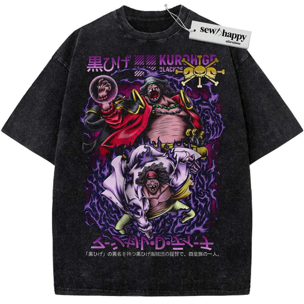 Wash Tee Blackbeard Shirt, Marshall D Teach Shirt, One Piece Shirt, Anime Shirt, Vintage T-Shirt