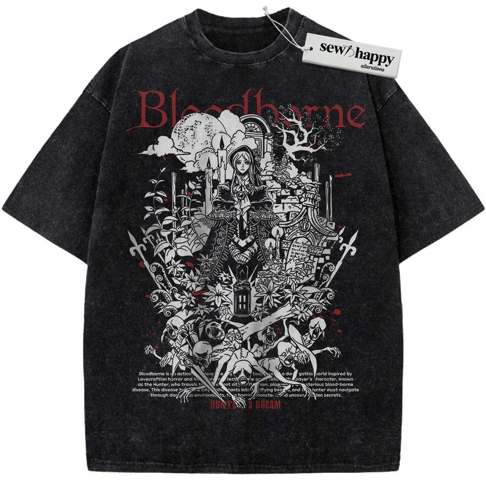 Wash Tee Bloodborne Shirt, Game Shirt, Vintage Tee