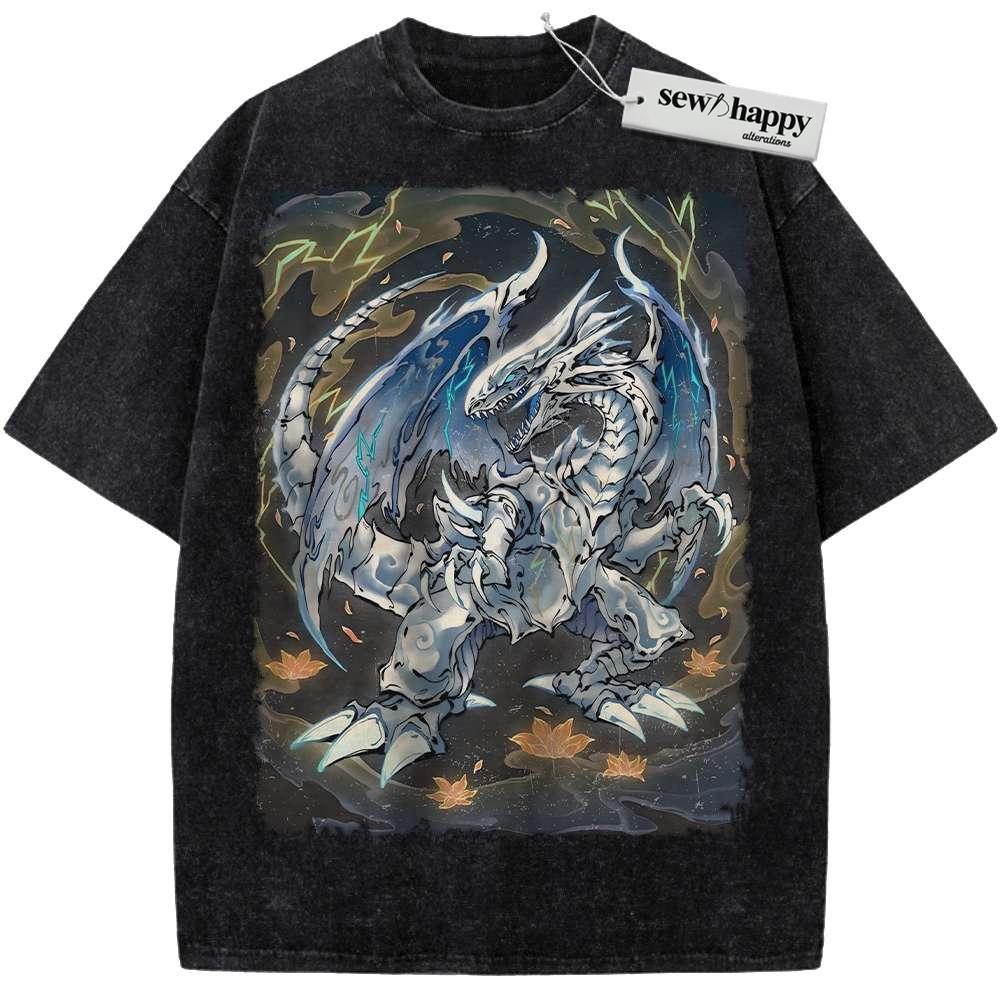 Wash Tee Blue Eyes White Dragon Shirt, Anime Shirt, Vintage T-Shirt