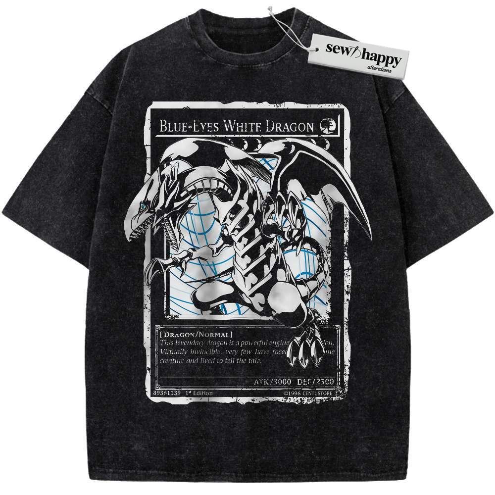Wash Tee Blue Eyes White Dragon Shirt, Anime Shirt, Vintage Tee