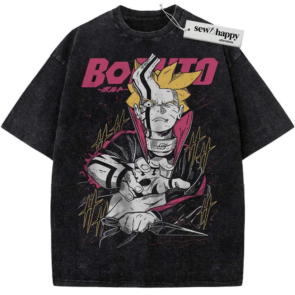 Wash Tee Boruto Shirt, Naruto Shirt, Anime Shirt, Vintage Tee