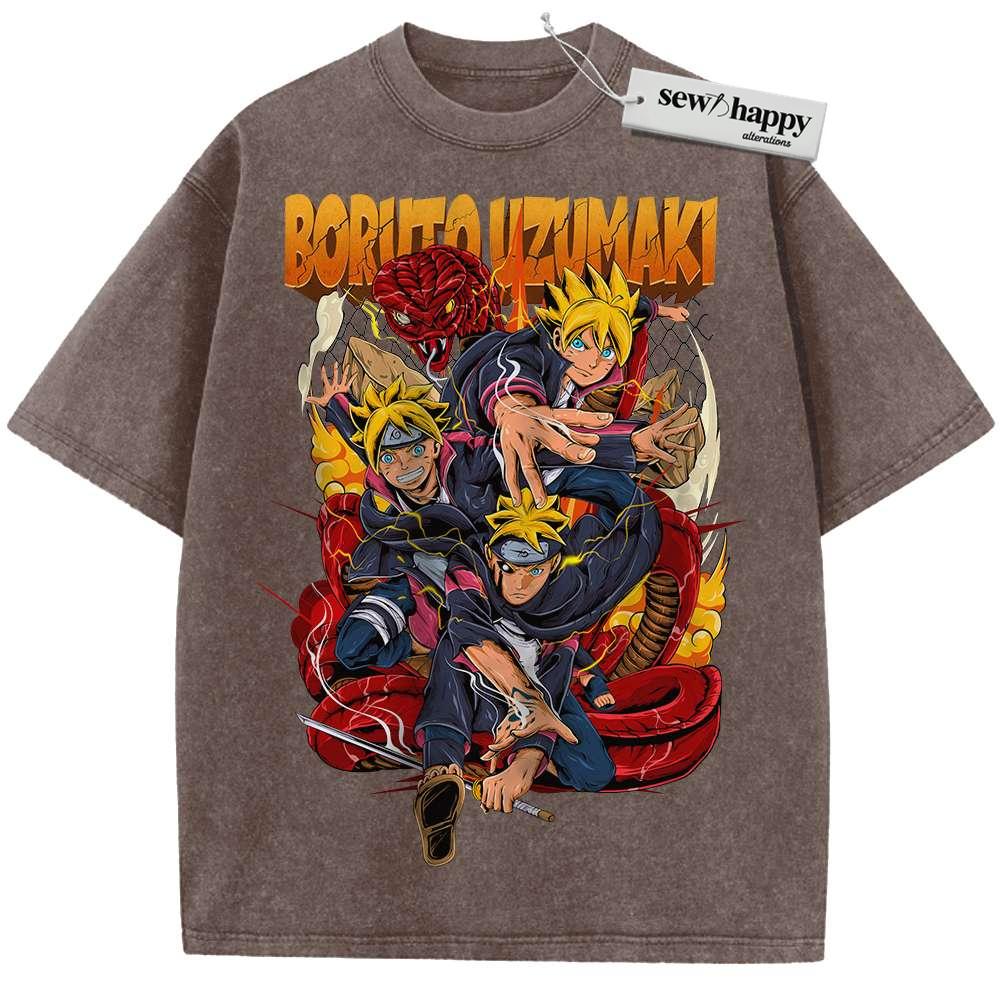 Wash Tee Boruto Uzumaki Shirt, Naruto Shirt, Anime Shirt, Vintage Tee