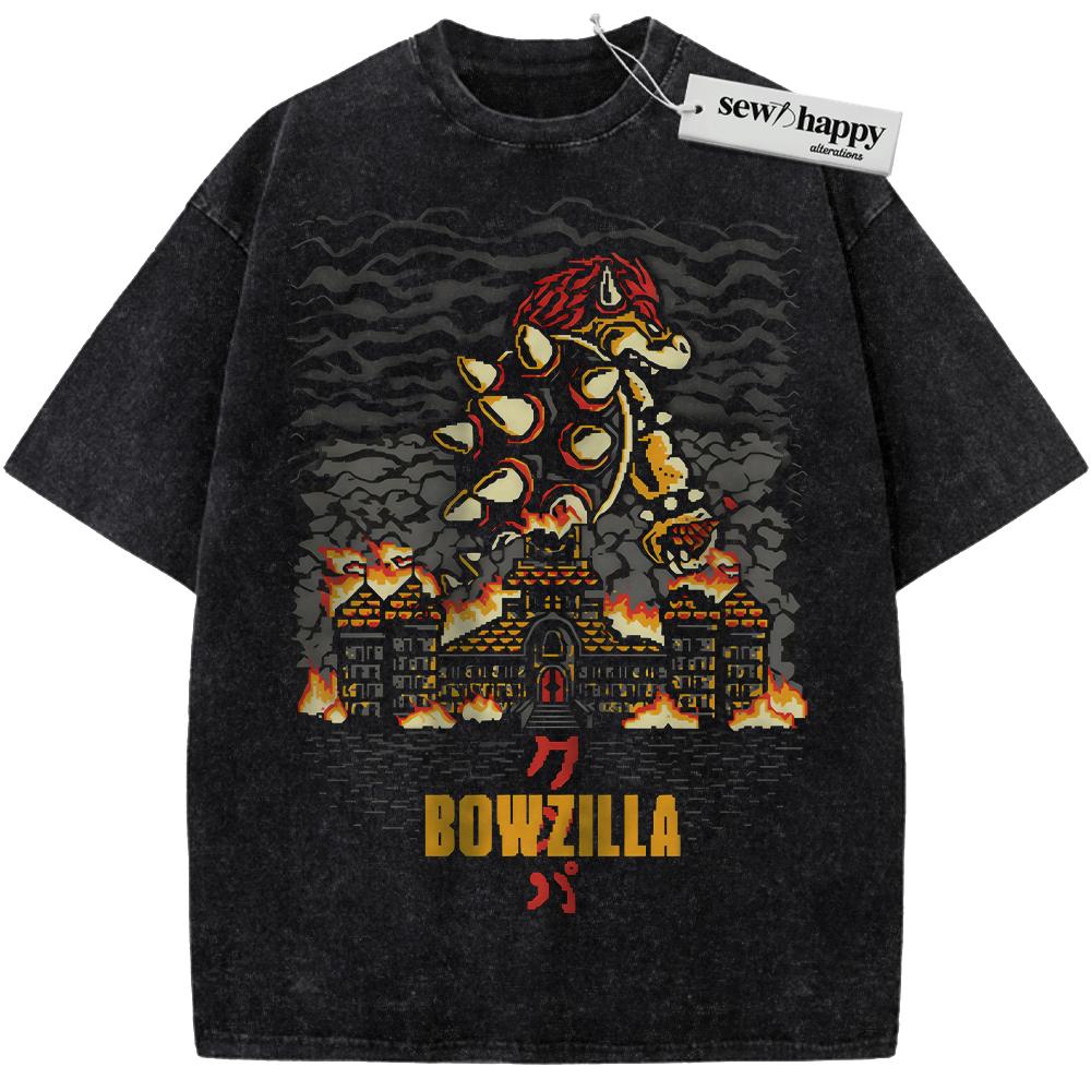 Wash Tee Bowser Shirt, King Koopa Shirt, Super Mario Shirt, Game Shirt, Vintage Tee