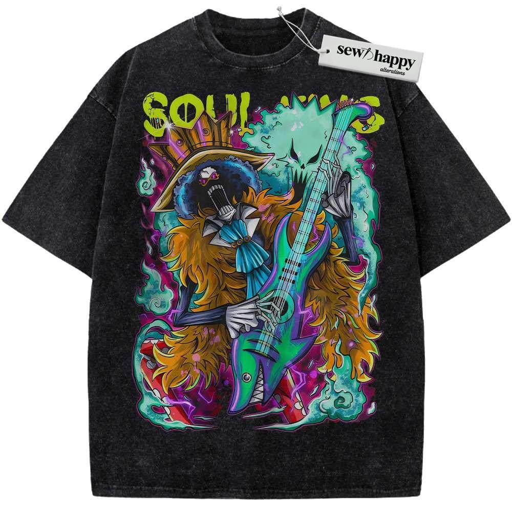 Wash Tee Brook Shirt, One Piece Shirt, Anime Shirt, Vintage T-Shirt