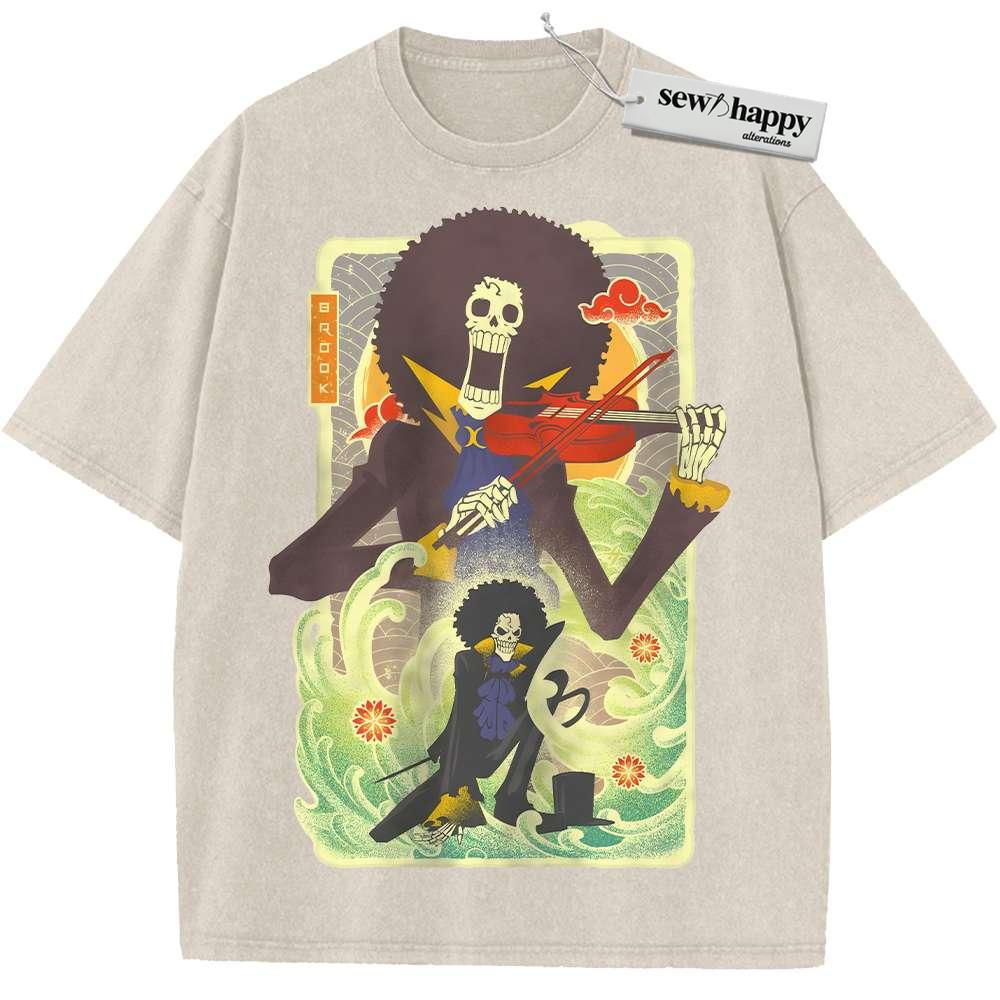 Wash Tee Brook Shirt, One Piece Shirt, Anime Shirt, Vintage Tee Wash Tee Brook Shirt, One Piece Shirt, Anime Shirt, Vintage Tee - Image 1