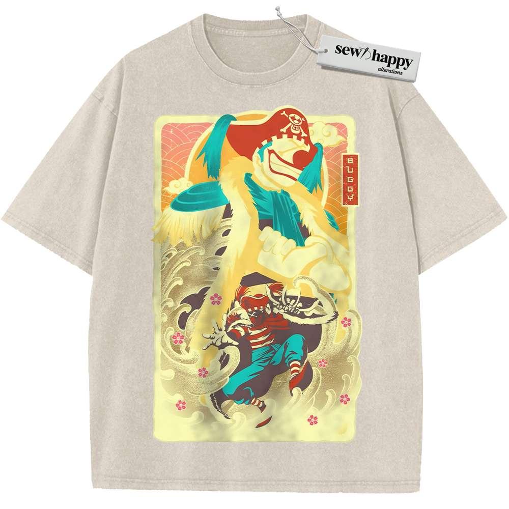 Wash Tee Buggy Shirt, One Piece Shirt, Anime Shirt, Vintage T-Shirt Wash Tee Buggy Shirt, One Piece Shirt, Anime Shirt, Vintage T-Shirt - Image 1
